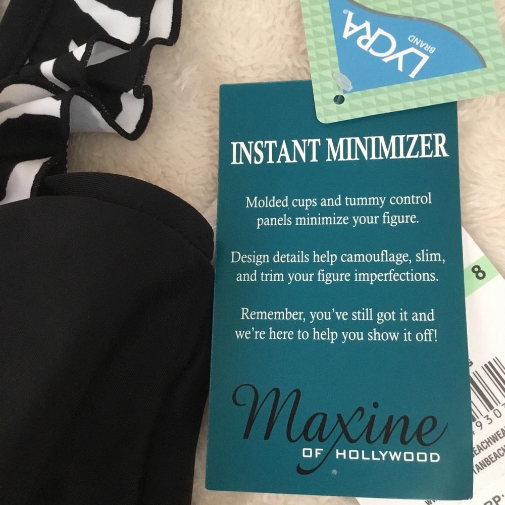 Maxine of Hollywood Instant minimizer Black one piece Swimsuit with Ruffles - Picture 5 of 12